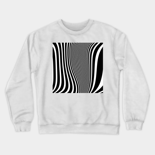 Swirled Black and White Zebra Look Crewneck Sweatshirt by SeaChangeDesign